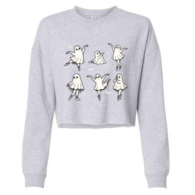 Ballet Ghost Ballet Dancer Spooky Dance Halloween Cropped Pullover Crew