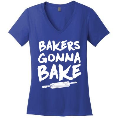 Bakers Gonna Bake Baking Cool Gift Baker Pastry Chef Funny Gift Women's V-Neck T-Shirt