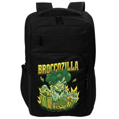 Broccozilla Giant Broccoli Attacking City Impact Tech Backpack