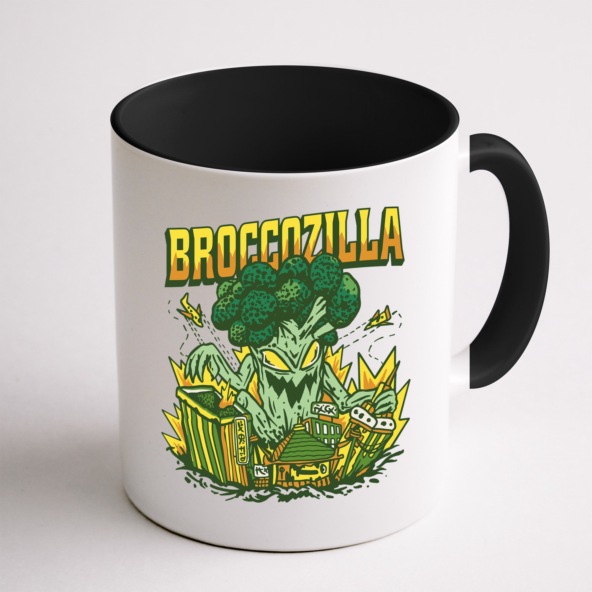 Broccozilla Giant Broccoli Attacking City Mug