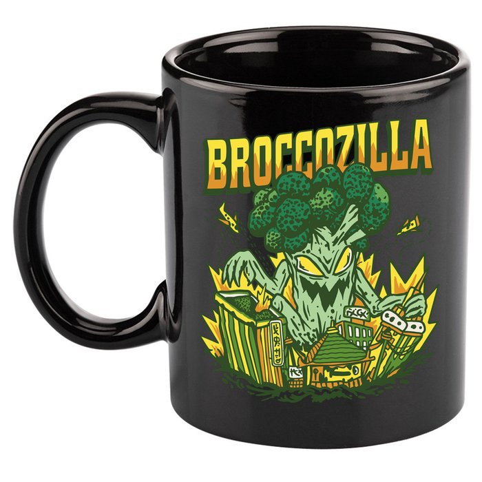 Broccozilla Giant Broccoli Attacking City 11oz C Handle Ceramic Mug