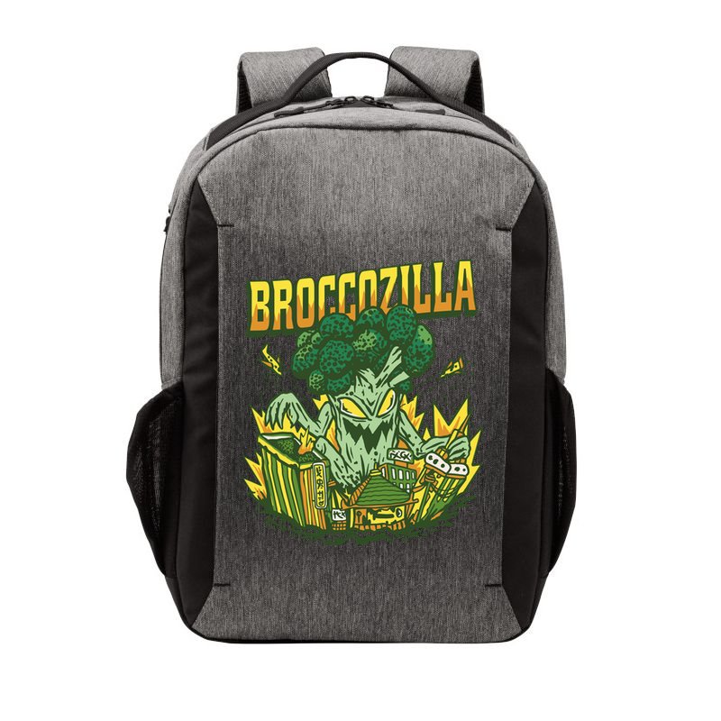 Broccozilla Giant Broccoli Attacking City Vector Backpack