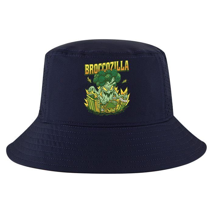 Broccozilla Giant Broccoli Attacking City Cool Comfort Performance Bucket Hat