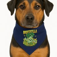 Broccozilla Giant Broccoli Attacking City USA-Made Doggie Bandana