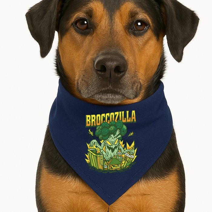 Broccozilla Giant Broccoli Attacking City USA-Made Doggie Bandana