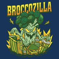 Broccozilla Giant Broccoli Attacking City USA-Made Doggie Bandana