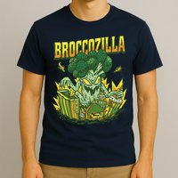 Broccozilla Giant Broccoli Attacking City T-Shirt