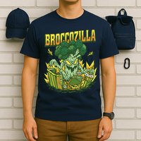 Broccozilla Giant Broccoli Attacking City T-Shirt