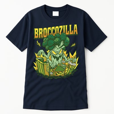 Broccozilla Giant Broccoli Attacking City Tall T-Shirt