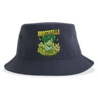 Broccozilla Giant Broccoli Attacking City Sustainable Bucket Hat