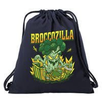Broccozilla Giant Broccoli Attacking City Drawstring Bag