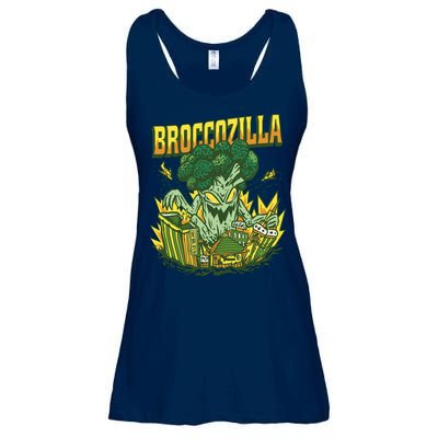 Broccozilla Giant Broccoli Attacking City Ladies Essential Flowy Tank