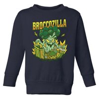 Broccozilla Giant Broccoli Attacking City Toddler Sweatshirt