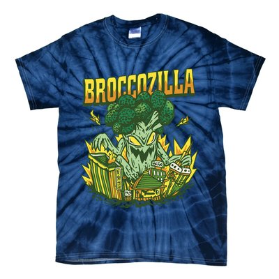 Broccozilla Giant Broccoli Attacking City Tie-Dye T-Shirt