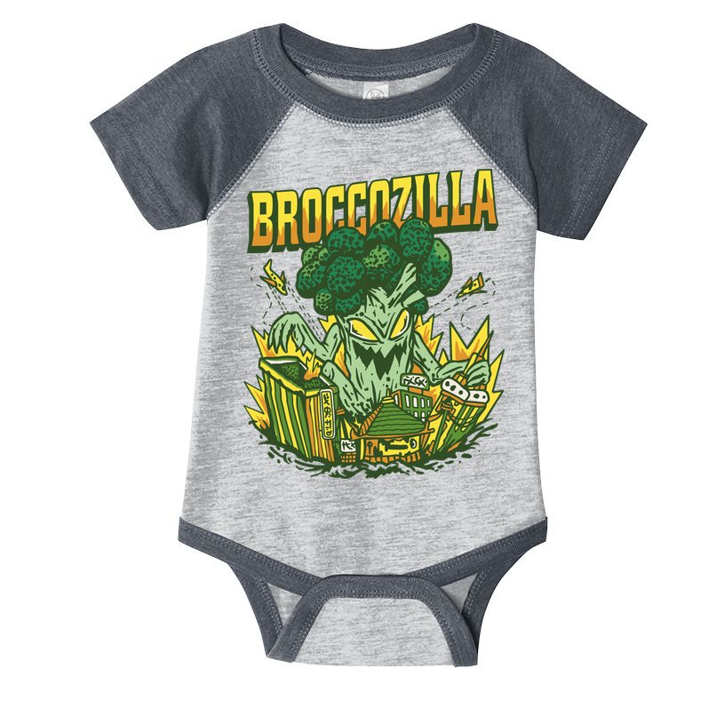 Broccozilla Giant Broccoli Attacking City Infant Baby Jersey Bodysuit