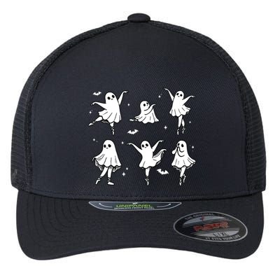 Ballet Ghost Ballet Dancer Spooky Dance Halloween Flexfit Unipanel Trucker Cap