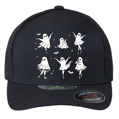 Ballet Ghost Ballet Dancer Spooky Dance Halloween Flexfit Unipanel Trucker Cap