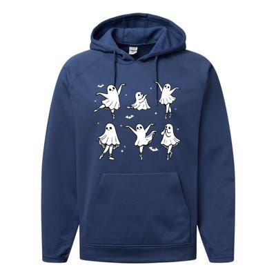 Ballet Ghost Ballet Dancer Spooky Dance Halloween Performance Fleece Hoodie