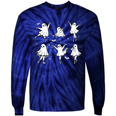 Ballet Ghost Ballet Dancer Spooky Dance Halloween Tie-Dye Long Sleeve Shirt