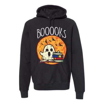 Books Ghost Boooks Halloween Reading Librarian Teacher Book Premium Hoodie