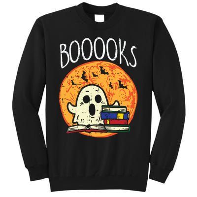 Books Ghost Boooks Halloween Reading Librarian Teacher Book Tall Sweatshirt