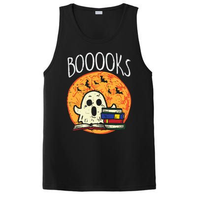 Books Ghost Boooks Halloween Reading Librarian Teacher Book PosiCharge Competitor Tank