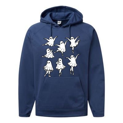 Ballet Ghost Ballet Dancer Spooky Dance Teacher Halloween Performance Fleece Hoodie