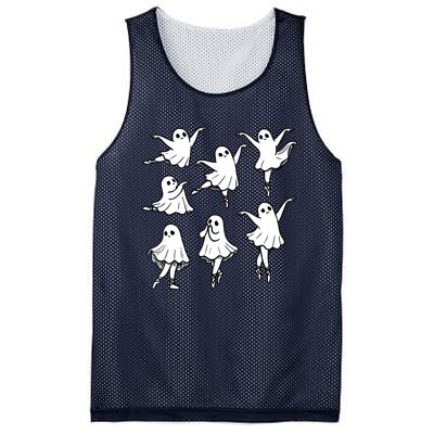 Ballet Ghost Ballet Dancer Spooky Dance Teacher Halloween Mesh Reversible Basketball Jersey Tank