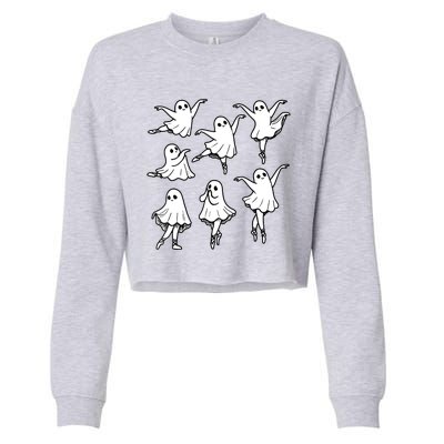 Ballet Ghost Ballet Dancer Spooky Dance Teacher Halloween Cropped Pullover Crew