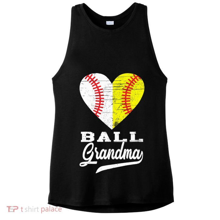 Ball Grandma Baseball Softball Heart Sport Lover Funny Gifts Ladies PosiCharge Tri-Blend Wicking Tank
