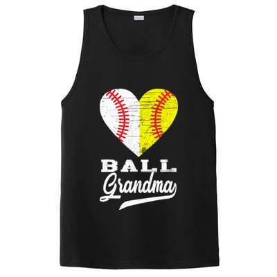 Ball Grandma Baseball Softball Heart Sport Lover Funny Gifts PosiCharge Competitor Tank