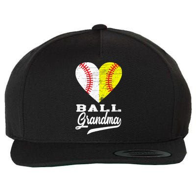 Ball Grandma Baseball Softball Heart Sport Lover Funny Gifts Wool Snapback Cap