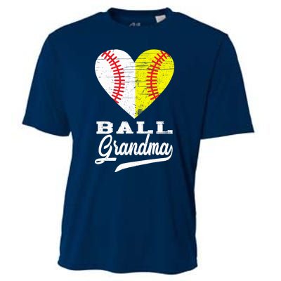 Ball Grandma Baseball Softball Heart Sport Lover Funny Gifts Cooling Performance Crew T-Shirt