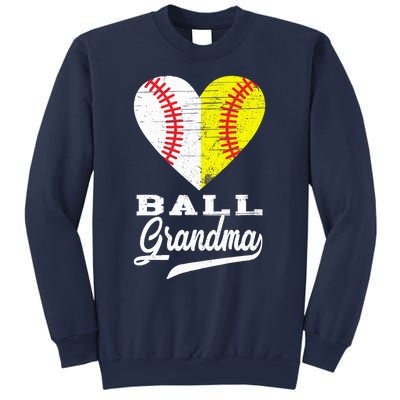 Ball Grandma Baseball Softball Heart Sport Lover Funny Gifts Sweatshirt