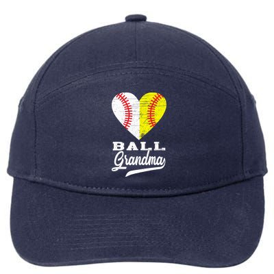 Ball Grandma Baseball Softball Heart Sport Lover Funny Gifts 7-Panel Snapback Hat