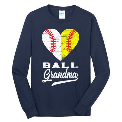 Ball Grandma Baseball Softball Heart Sport Lover Funny Gifts Tall Long Sleeve T-Shirt