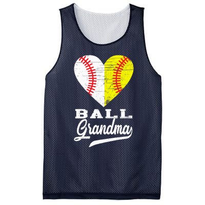 Ball Grandma Baseball Softball Heart Sport Lover Funny Gifts Mesh Reversible Basketball Jersey Tank