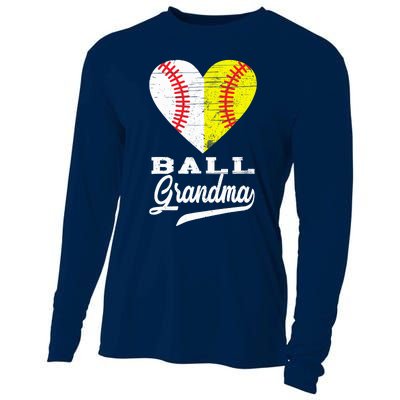 Ball Grandma Baseball Softball Heart Sport Lover Funny Gifts Cooling Performance Long Sleeve Crew