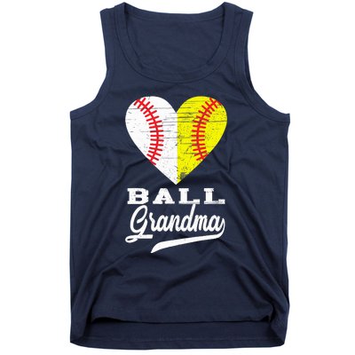 Ball Grandma Baseball Softball Heart Sport Lover Funny Gifts Tank Top