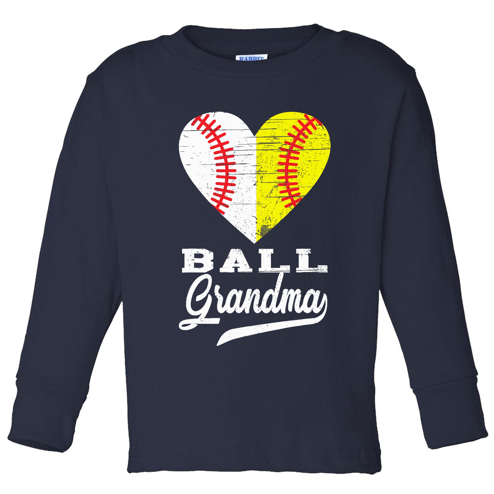 Ball Grandma Baseball Softball Heart Sport Lover Funny Gifts Toddler Long Sleeve Shirt