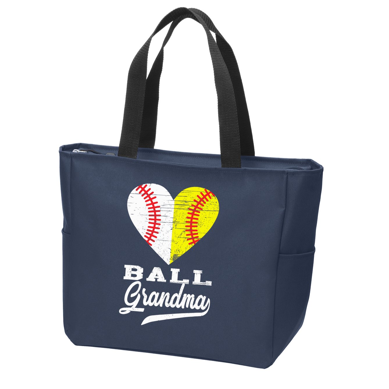 Ball Grandma Baseball Softball Heart Sport Lover Funny Gifts Zip Tote Bag