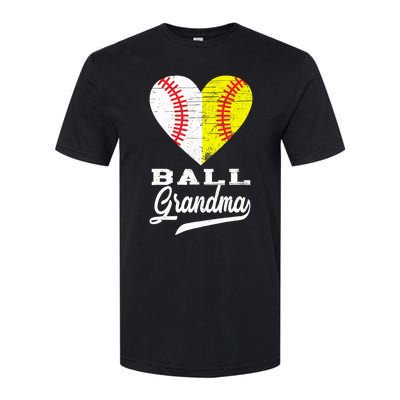 Ball Grandma Baseball Softball Heart Sport Lover Funny Gifts Softstyle CVC T-Shirt