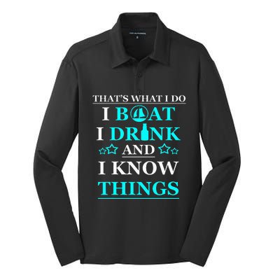 Boating Gifts Boat Owner Men Sailing Funny Drinking Gift Silk Touch Performance Long Sleeve Polo