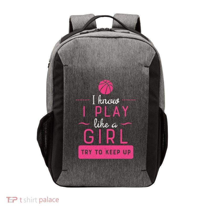 Basketball -Girl Basketball Gift- Play Like a Girl Vector Backpack
