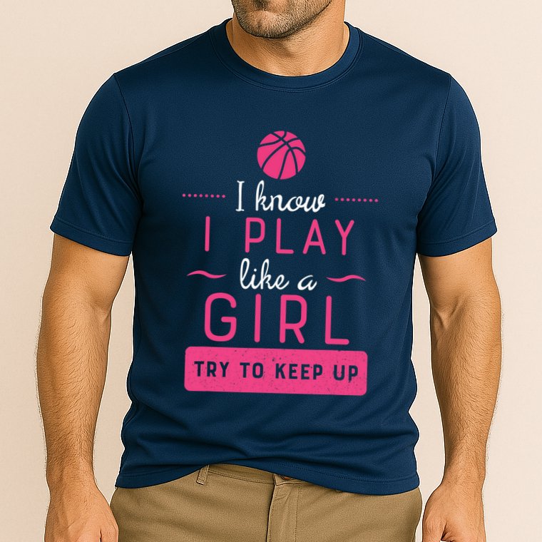 Basketball -Girl Basketball Gift- Play Like a Girl Cooling Performance Crew T-Shirt