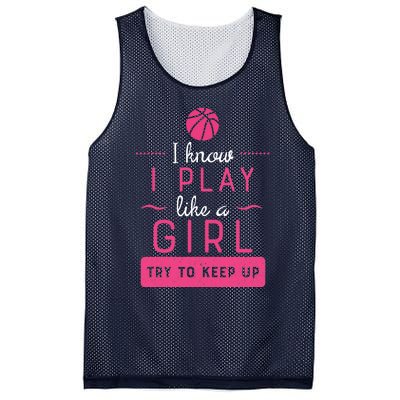 Basketball -Girl Basketball Gift- Play Like a Girl Mesh Reversible Basketball Jersey Tank