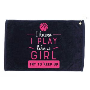 Basketball -Girl Basketball Gift- Play Like a Girl Grommeted Golf Towel