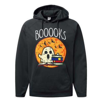 Books Ghost Boooks Halloween Reading Librarian Teacher Book Performance Fleece Hoodie