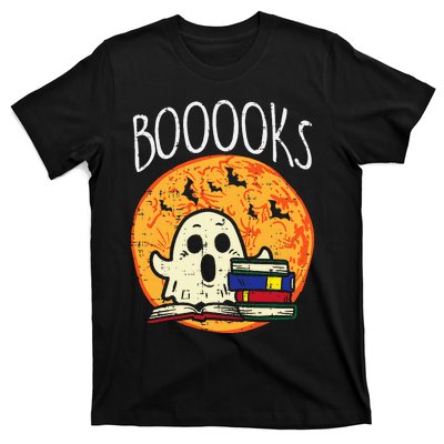 Books Ghost Boooks Halloween Reading Librarian Teacher Book T-Shirt