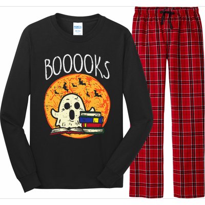 Books Ghost Boooks Halloween Reading Librarian Teacher Book Long Sleeve Pajama Set